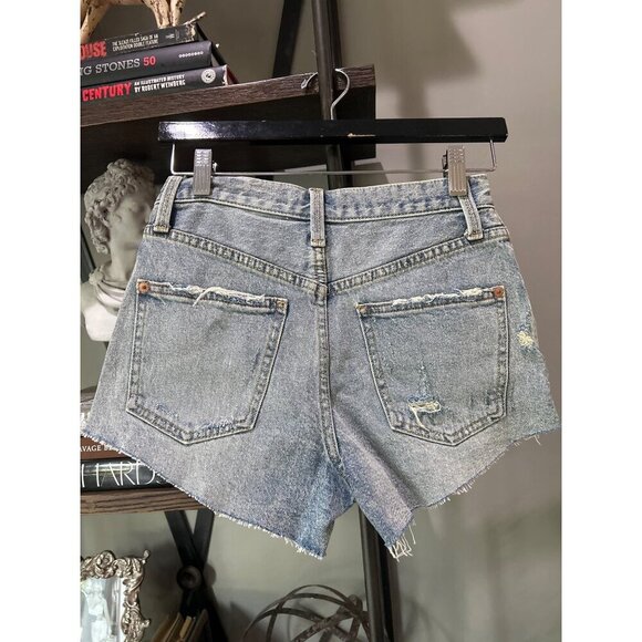 Free People Taliesin Cutoff Denim Short Mid Blue Womens Size 24 - Picture 8 of 9